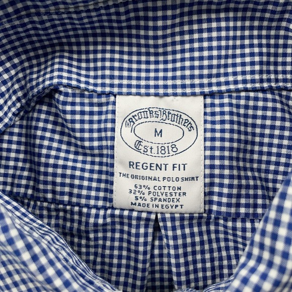 Brooks Brothers Shirt Mens Medium Blue Check Regent Fit Stretch Button Down - Picture 6 of 7